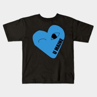 umaine heart design Kids T-Shirt